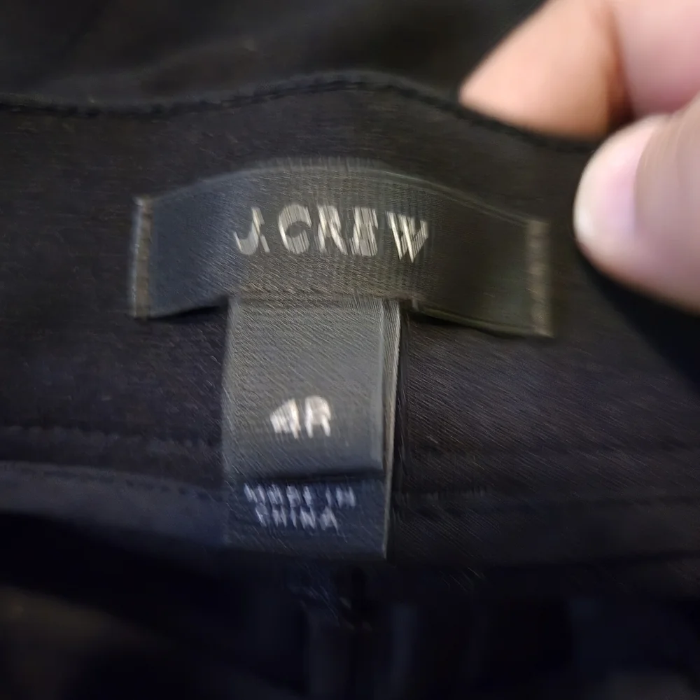 J.Crew Pixie Ponte Skinny Pants 4R Black Snap Front